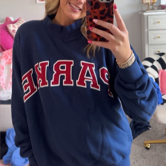 Parke Navy Blue sweatshirt with red lettering - Picture 1 of 2